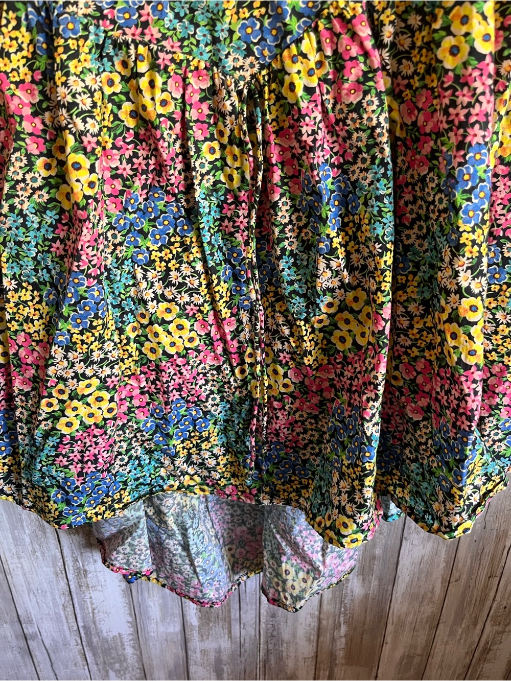 For Love & Lemons Ruth Floral Mini Dress 2X Puff Sleeve Open Back - Picture 6 of 9